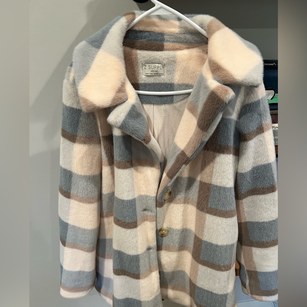 Z Supply Women's Teddy Jacket - Cream, Gray, Tan